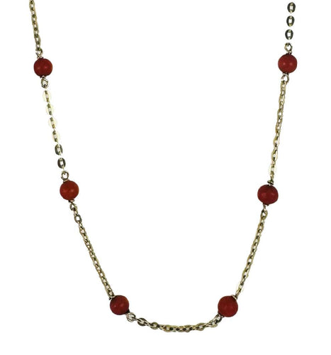 Collier Collier en or jaune avec coraux sanguins 58 Facettes 2409018
