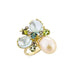 Ring 56 Romance Divine Ring in yellow gold, pearl and topaz 58 Facettes CHAT-ROM-RI-PBT