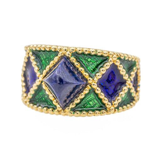 Fred Bague  Or jaune Lapis lazuli