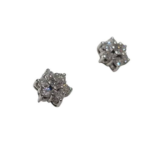 Boucles d'oreilles Boucles d'oreilles - Pendientes en or blanc 18k et diamants 58 Facettes PE46