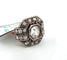 Bague 54 Anello con diamante centrale old mine en or jaune et argent 58 Facettes
