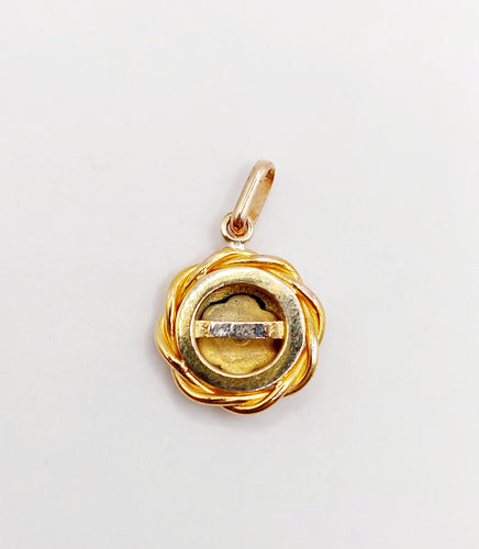 Pendentif Pendentif Art Déco or jaune, diamant taille ancienne serti étoilé (circa 1950) 58 Facettes A06315