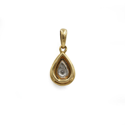 Pendentif Poire - Or Bi-Colore & Diamants