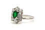 Bague 55 Bague Années 70 platine, émeraude et diamants (+-1ct) 58 Facettes 22681