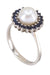 Bague 56 Bague or blanc perle et saphirs 58 Facettes 090091