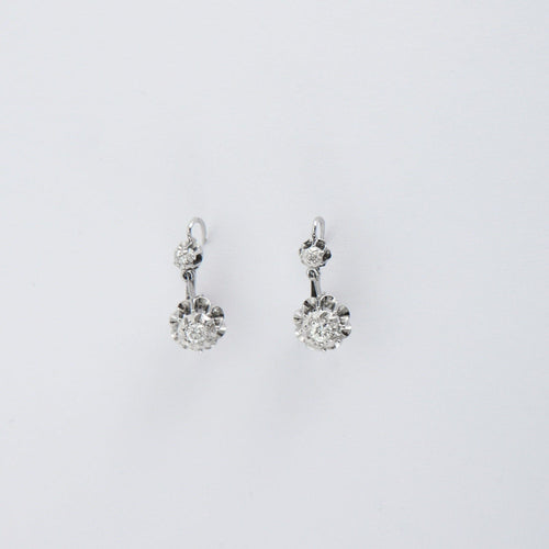 Boucles d'oreilles Dormeuses Diamants Or Blanc 58 Facettes