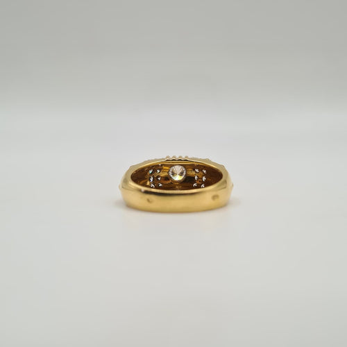 Bague 55 Bague or jaune 18 carats sertie de diamants 58 Facettes