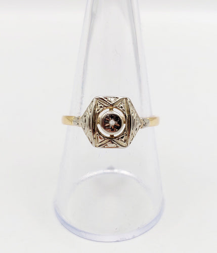 Bague 58 Bague Art Déco petit diamant taille rose (circa 1910) 58 Facettes A06406