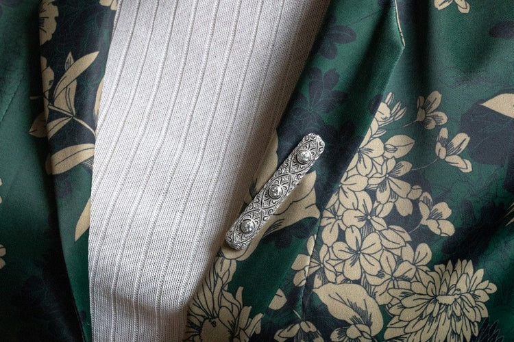 Broche Broche oblongue de style Art Déco avec diamants d'environ 1,25 ct 58 Facettes KLD2