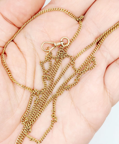 Collier Chaine sautoir antique or jaune en mailles gourmette 58 Facettes A05536