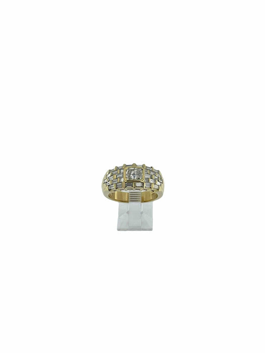 Bague 55 Bague cocktail or jaune diamants 58 Facettes