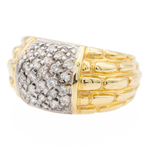 48 Bague Jonc Or jaune, Or blanc Diamant 58 Facettes 1649333CN
