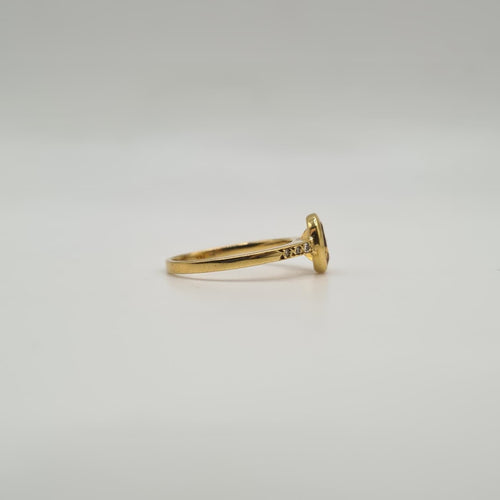 Bague 52 Solitaire or jaune 18 carats serti d’une citrine ovale 58 Facettes