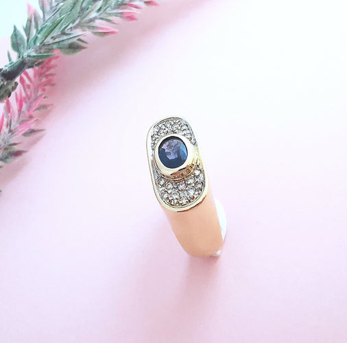 Bague Bague Saphir et Diamants 2 Ors 58 Facettes AA 1661