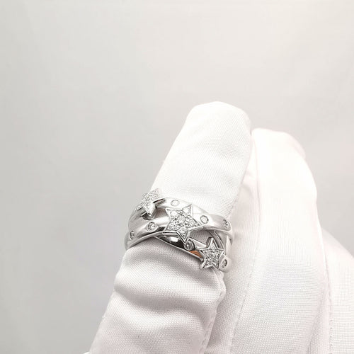 Bague 59 Bague en or blanc diamants 58 Facettes