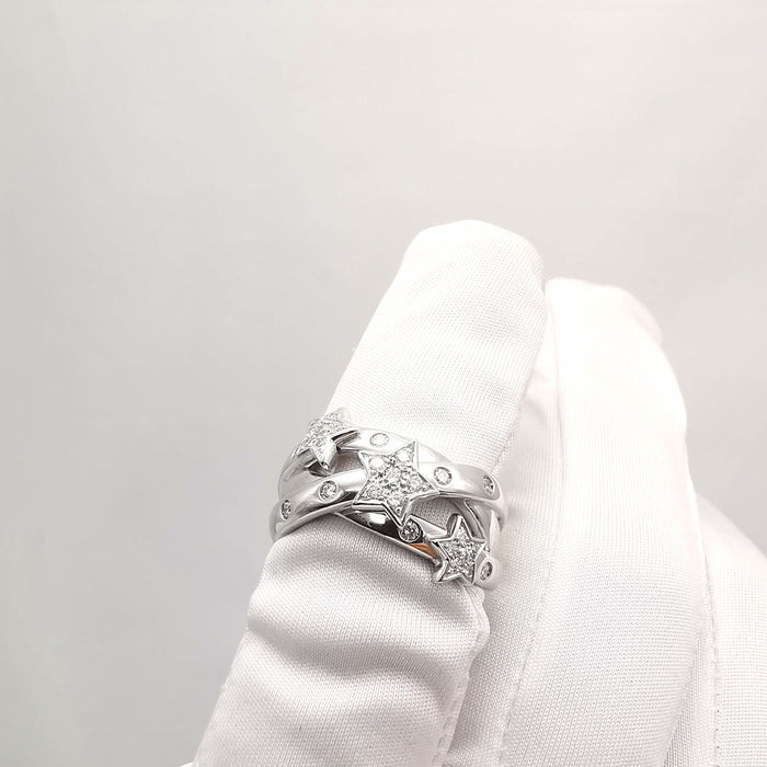 Bague en or blanc diamants