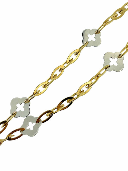 Collier ROBERTO COIN - Collier Clover Chic and Shine or jaune et blanc 58 Facettes