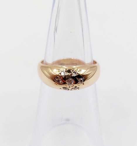 Bague 47 Bague bombée dôme or rose diamants serti étoilé (circa 1940) 58 Facettes A05459