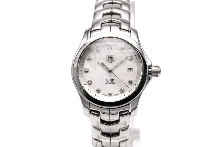 TAG Heuer - Montre Link en acier, nacre et diamants 0,07 ct