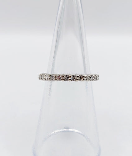 Bague 49.5 Alliance américaine or blanc et diamants 58 Facettes A05317