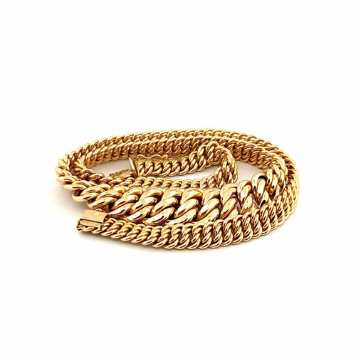 Collier maille américaine en chute or jaune 18 carats