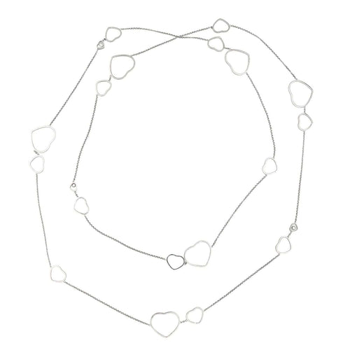 Collier Chopard Collier Sautoir Happy Heart Or blanc Diamant 58 Facettes 4144056RV