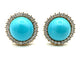 Boucles d'oreilles Paire de boucles d’oreilles or jaune, turquoises et diamants 58 Facettes