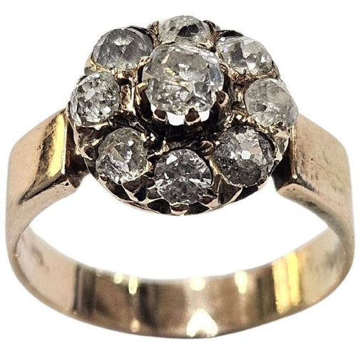 Bague 49 Bague grappe espagnole, XIXe siècle, or jaune, diamant taille ancienne 58 Facettes Q405B