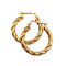 Boucles d'oreilles Créoles vintage or jaune finement torsadées (circa 1970) 58 Facettes A06048