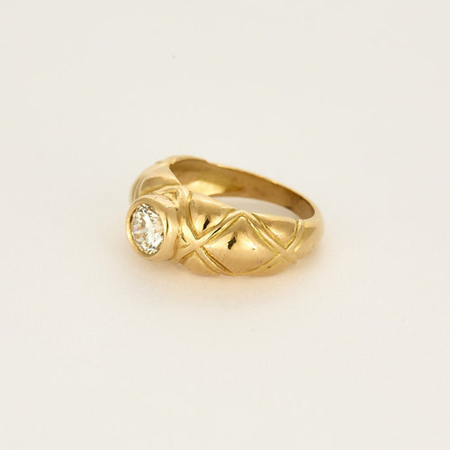 Bague 50 Bague jonc or jaune et diamant 58 Facettes CHA5758