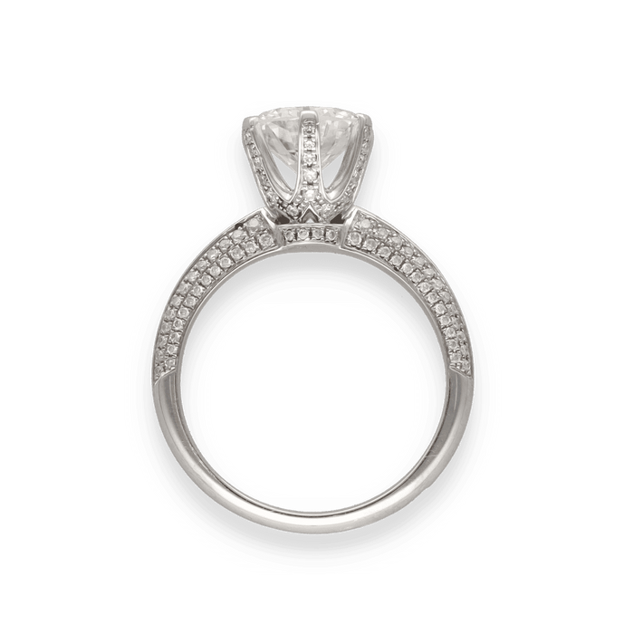 Bague 53 Solitaire or gris diamant brillant (HRD) 58 Facettes