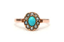 Bague 52 Bague Napoléon III or jaune sertie de perles et d'une turquoise 58 Facettes 23013