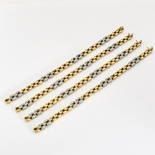 Bracelet Cartier. Collection Maillon Panthère. Rare Collier à transformation pouvant former Bracelet en or de deux couleurs et diamants. 58 Facettes 58FC18