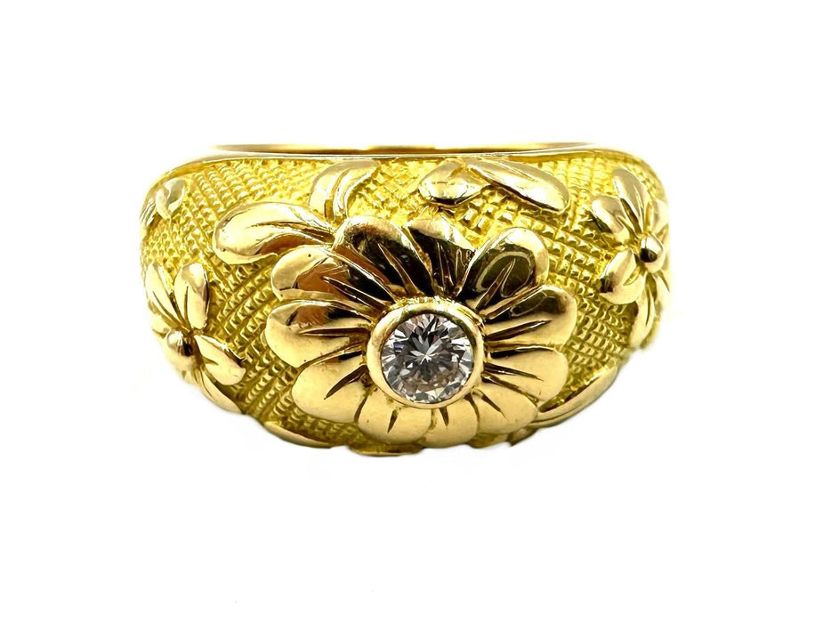 Bague 57 VAN CLEEF & ARPELS. Bague vintage or jaune 18K et diamant 58 Facettes