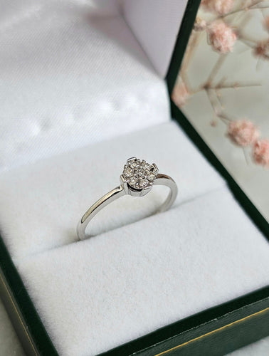 Bague 51 Bague or blanc diamants 58 Facettes 576