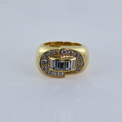 Bague Bague jonc or jaune et diamants 58 Facettes