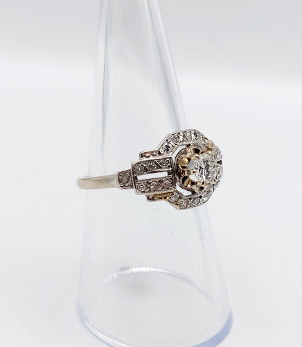 Bague 55 Bague tank Art déco en platine et diamant 0,25 carat (circa 1920) 58 Facettes A06508