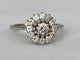 Bague 49.5 Bague de fiançailles vintage en or blanc avec rosette et diamants 58 Facettes