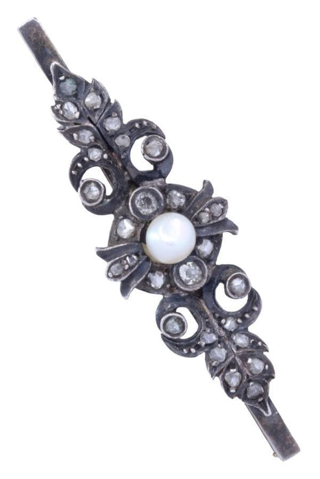 Broche BROCHE ART-NOUVEAU PERLE ET DIAMANTS 58 Facettes 087361