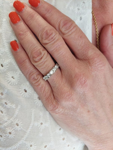 Bague 55 ALLIANCE PLATINE 17 DIAMANTS 58 Facettes 086681