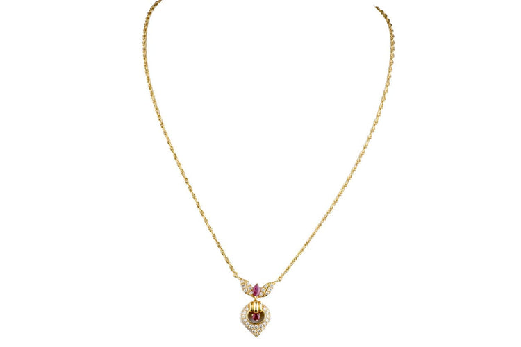 Collier Collier en or jaune 18 carats Diamant et  Rubis 1.78 carats 58 Facettes CLDIAMRUBIS-107