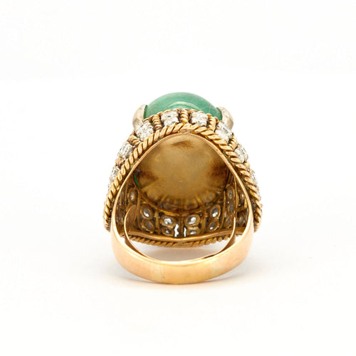 Bague 56 Bague Emeraude cabochon diamants 58 Facettes