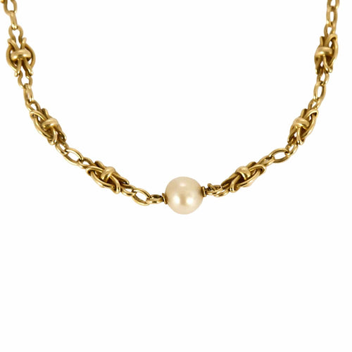 Collier Collier en Or jaune et perles blanches 58 Facettes SQU3599X2