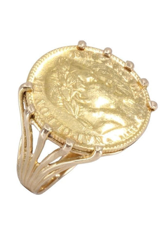 Bague 54 BAGUE PIÈCE 10 FRANCS NAPOLEON III 58 Facettes 085221