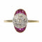 Bague 58 Bague de fiançailles Art déco vintage en diamant et rubis 58 Facettes 22237-0168