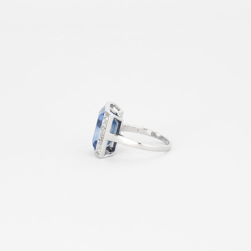 Bague Bague Art Déco platine, saphirs, diamants 58 Facettes