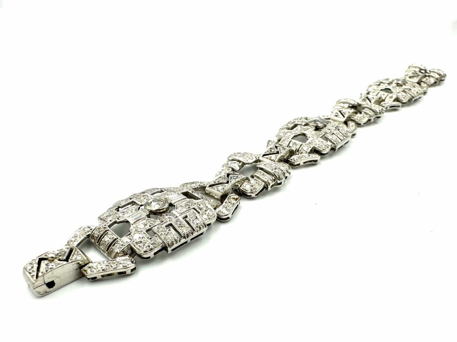 Bracelet Bracelet Art-Déco platine et diamants (8.5ct) 58 Facettes