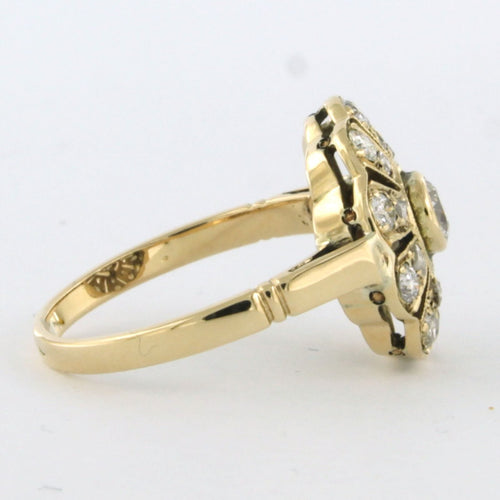 Bague en or jaune sertie de diamants jusqu'à 1,00 ct