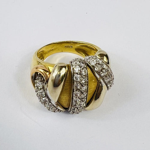 Bague Bague Croisée Or Jaune avec Oxydes 58 Facettes 20400000745