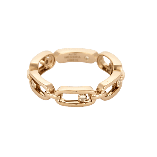 Bague 52 MESSIKA - Move Link Multi - Bague en or rose et diamants 58 Facettes 58FC22